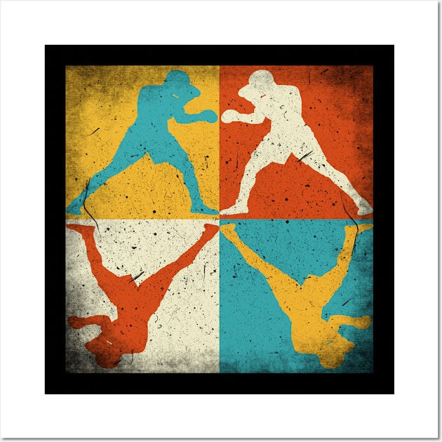 Boxing practice. Retro squares Wall Art by SerenityByAlex